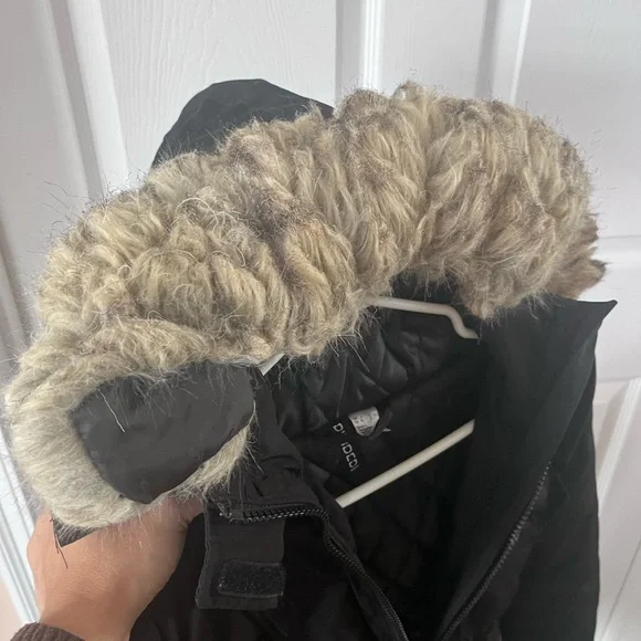 H&M divided winter coat with removable fur hood - Picture 5 of 8